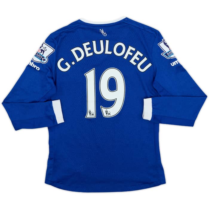 2015-16 Everton Home L/S Shirt Deulofeu #19 - 6/10 - (S.Boys)