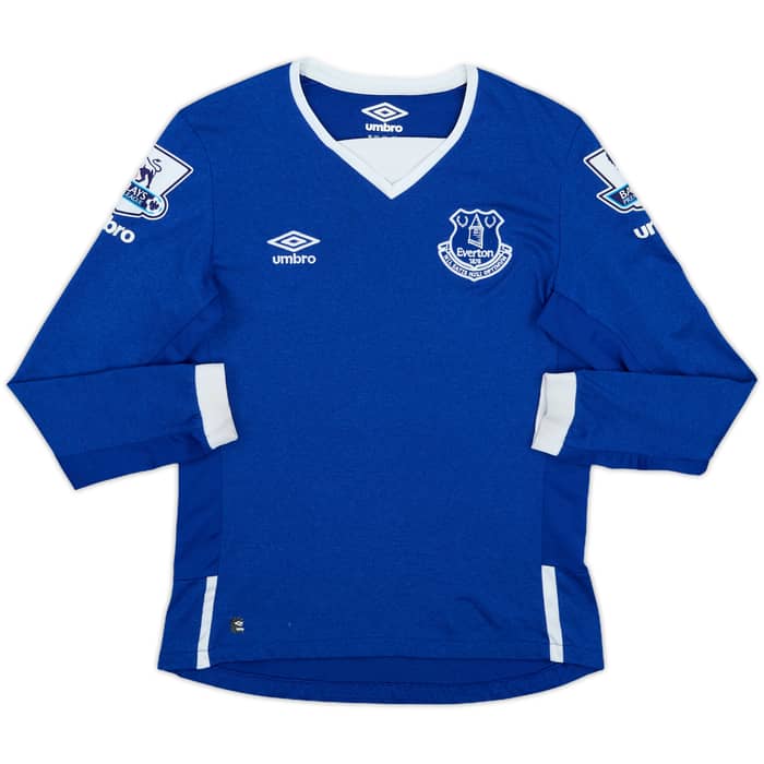 2015-16 Everton Home L/S Shirt Deulofeu #19 - 6/10 - (S.Boys)