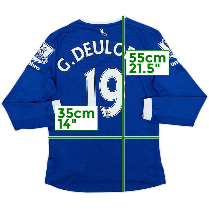 2015-16 Everton Home L/S Shirt Deulofeu #19 - 6/10 - (S.Boys)