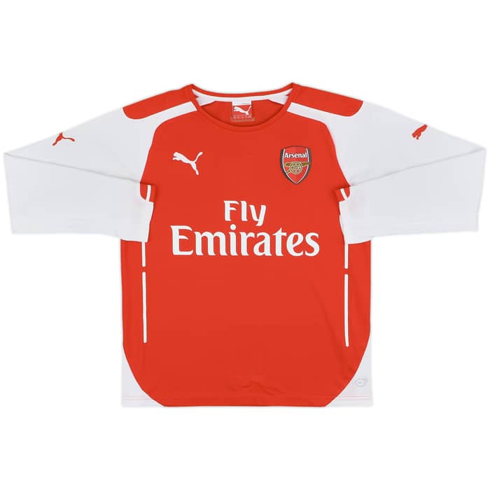 2014-15 Arsenal Home L/S Shirt Podolski #9 - 8/10 - (L.Boys)