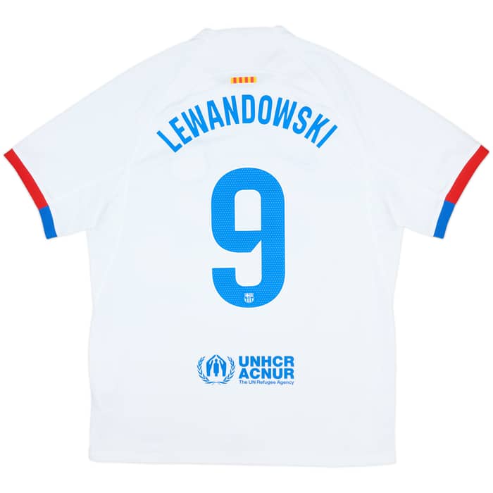 2023-24 Barcelona Away Shirt Lewandowski #9 - 9/10 - (L)