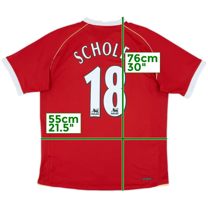 2006-07 Manchester United Home Shirt Scholes #18 - 8/10 - (L)
