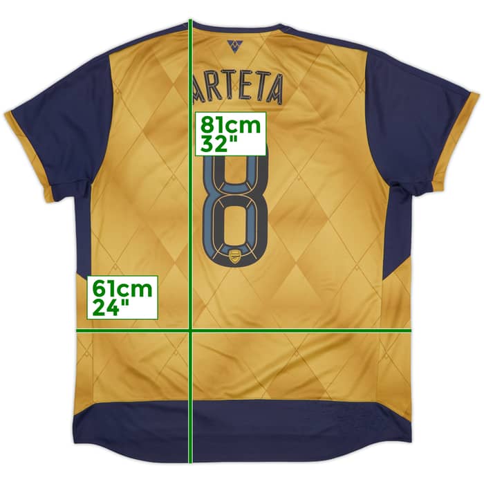 2015-16 Arsenal Away Shirt Arteta #8 - 7/10 - (XXL)