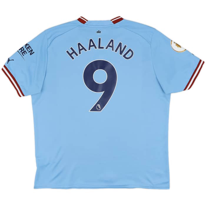 2022-23 Manchester City Home Shirt Haaland #9 - 7/10 - (XL)