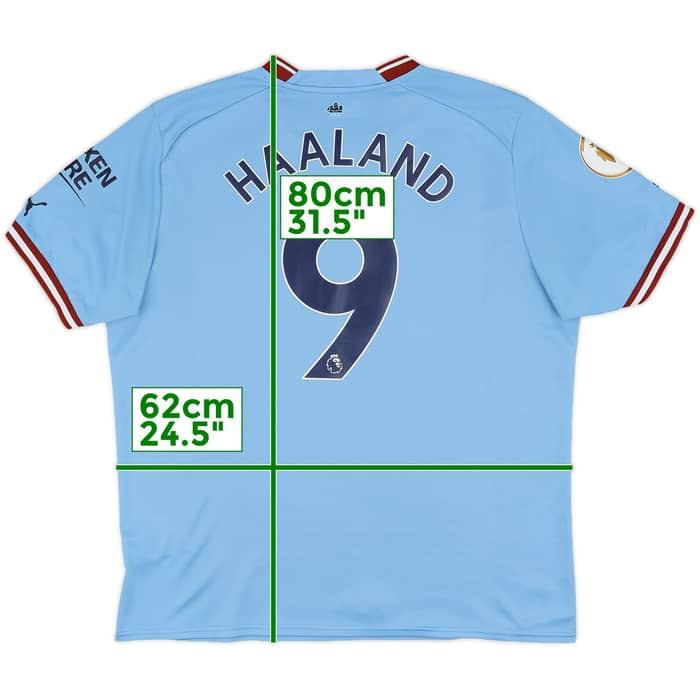 2022-23 Manchester City Home Shirt Haaland #9 - 7/10 - (XL)