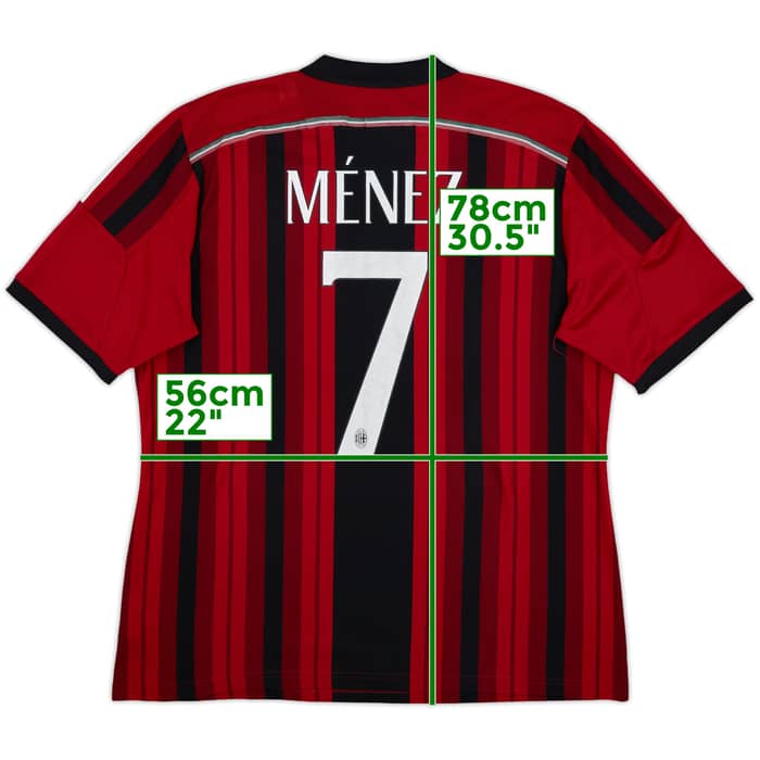 2014-15 AC Milan Home Shirt Menez #7 - 6/10 - (XL)