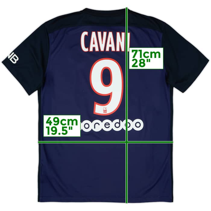 2015-16 Paris Saint-Germain Home Shirt Cavani #9 - 7/10 - (M)