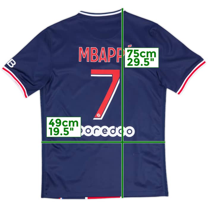 2020-21 Paris Saint-Germain Home Shirt Mbappe #7 - 9/10 - (M)