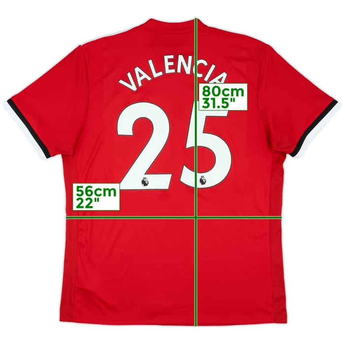 2017-18 Manchester United Home Shirt Valencia #25 - 7/10 - (XL)