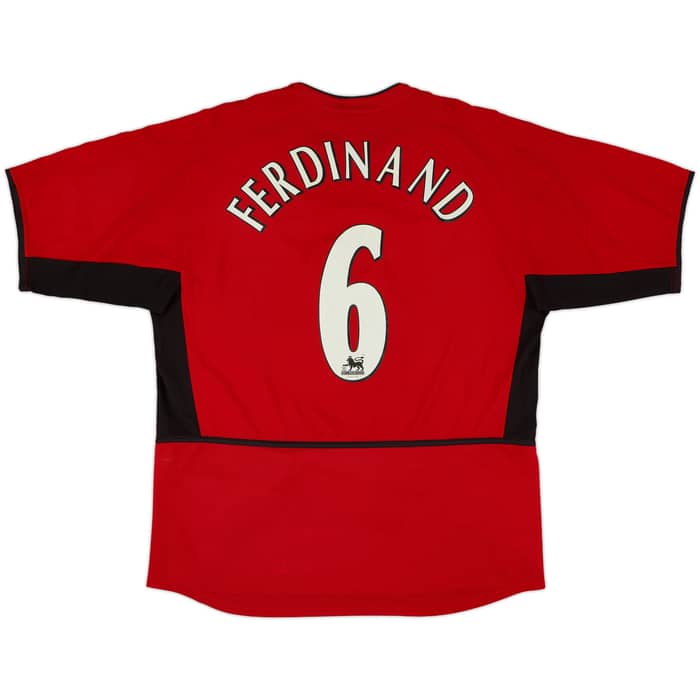 2002-04 Manchester United Home Shirt Ferdinand #6 - 8/10 - (L)