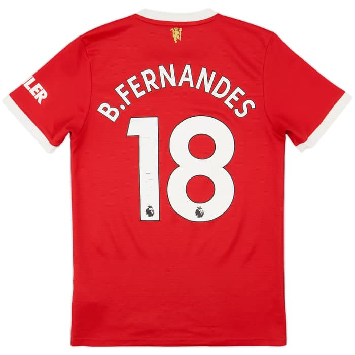2021-22 Manchester United Home Shirt B.Fernandes #18 - 6/10 - (S)