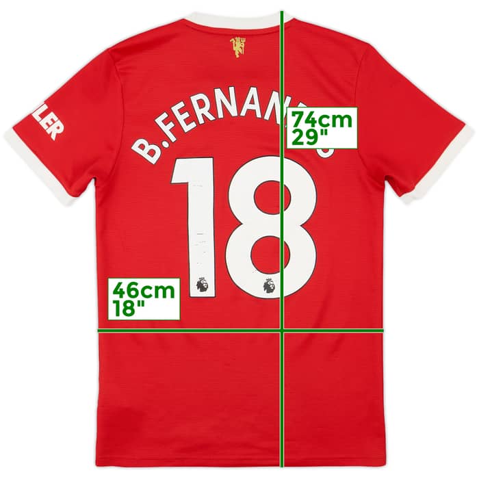 2021-22 Manchester United Home Shirt B.Fernandes #18 - 6/10 - (S)