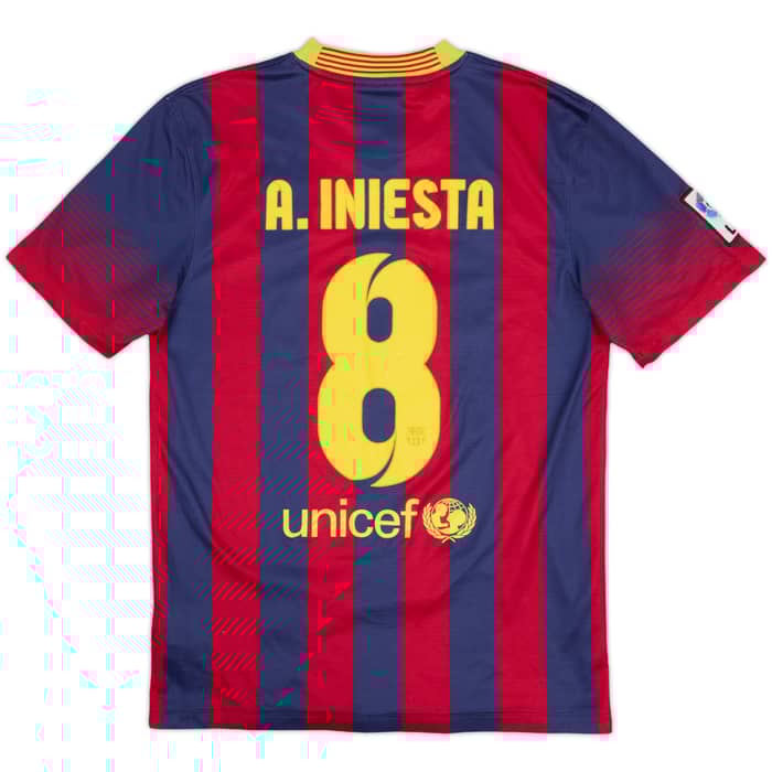 2013-14 Barcelona Home Shirt A. Iniesta #8 - 6/10 - (S)