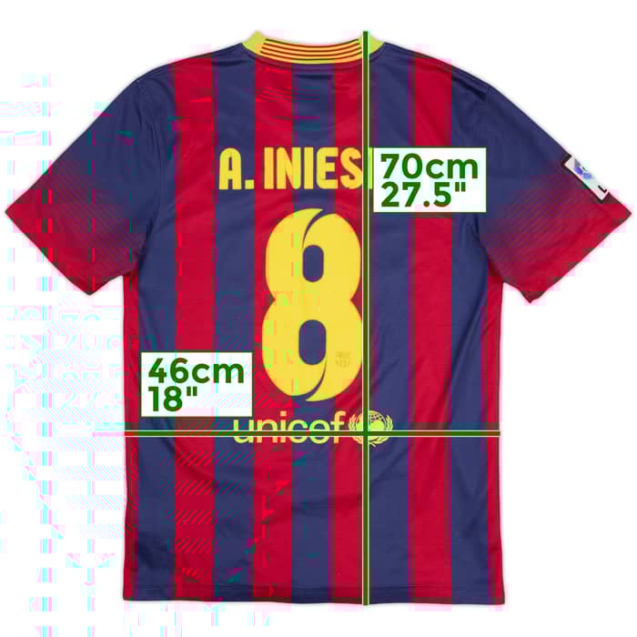 2013-14 Barcelona Home Shirt A. Iniesta #8 - 6/10 - (S)