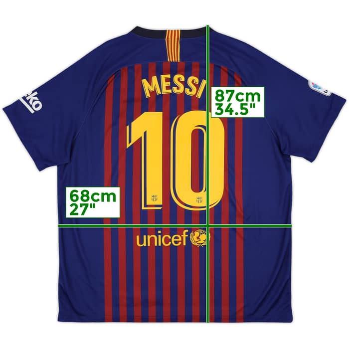 2018-19 Barcelona Home Shirt Messi #10 - 8/10 - (XXL)