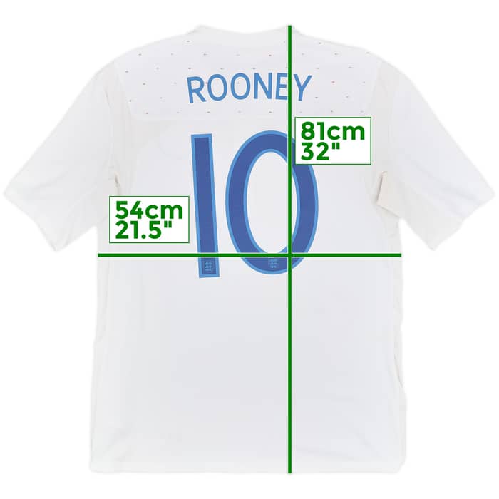2010-11 England Home Shirt Rooney #10 - 8/10 - (L)
