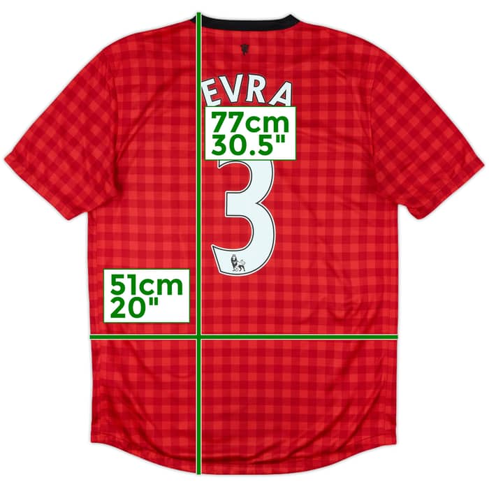 2012-13 Manchester United Home Shirt Evra #3 - 6/10 - (M)