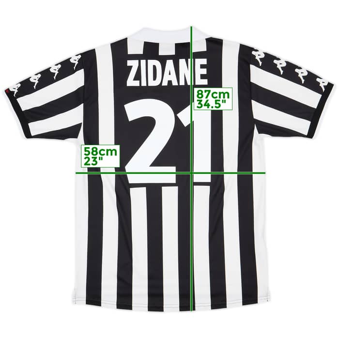 1999-00 Juventus Home Shirt Zidane #21 - 8/10 - (XL)
