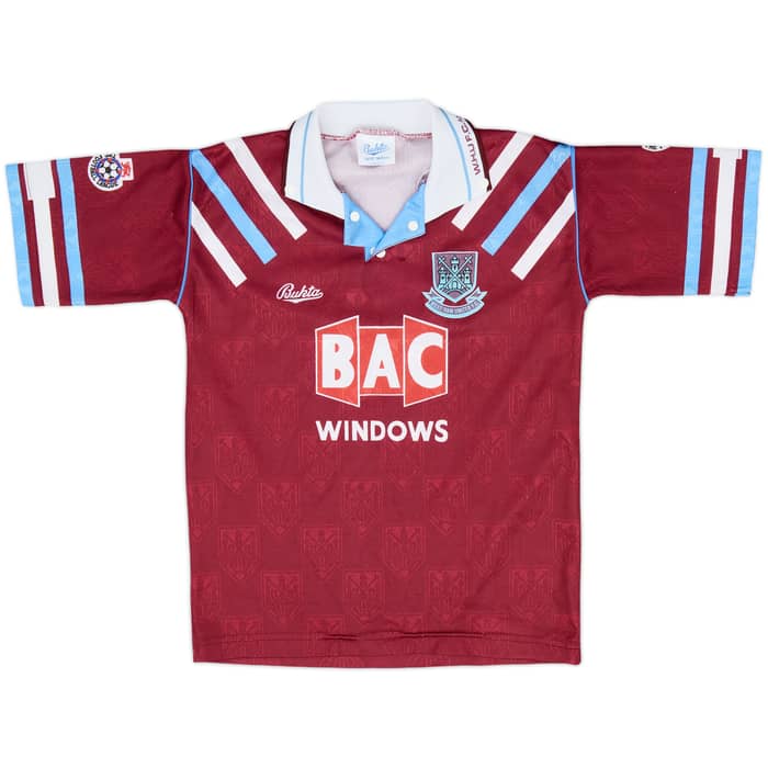 1991-92 West Ham Home Shirt & Shorts - 9/10 - (M.Boys)