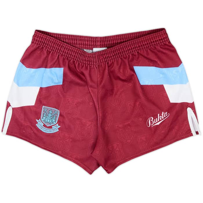 1991-92 West Ham Home Shirt & Shorts - 9/10 - (M.Boys)