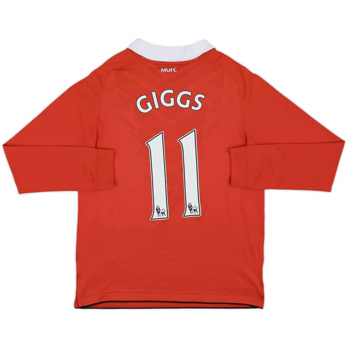 2010-11 Manchester United Home L/S Shirt Giggs #11 - 7/10 - (XL.Boys)
