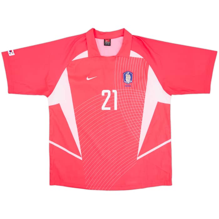 2002-03 South Korea Home Shirt J.S.Park #21 - 9/10 - (XXL)