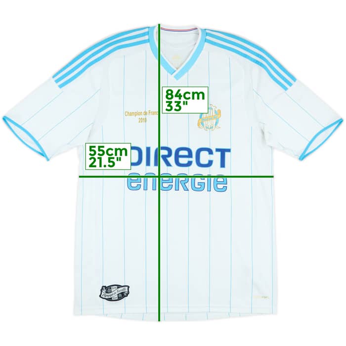 2009-10 Olympique Marseille Home Shirt Champion De France #10 - 7/10 - (L)