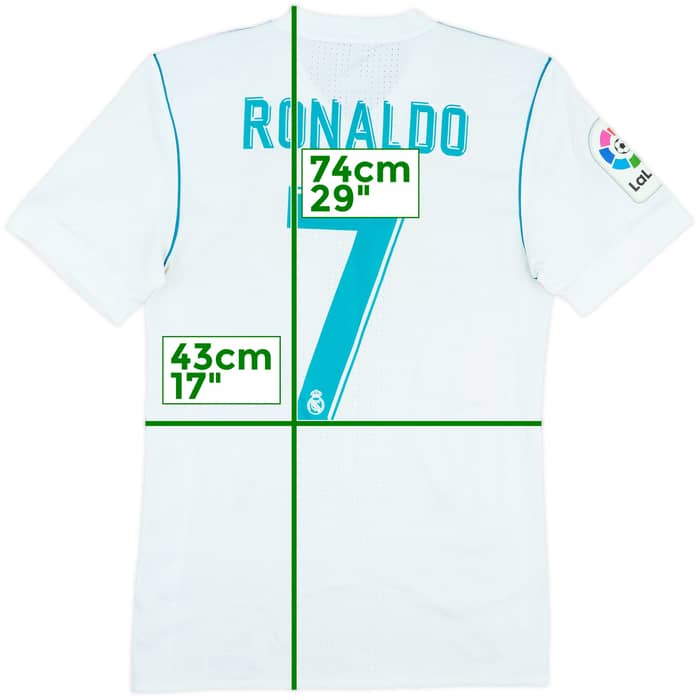 2017-18 Real Madrid Authentic Home Shirt Ronaldo #7 - 8/10 - (S)