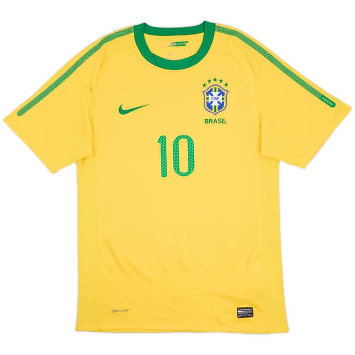 2010-11 Brazil Home Shirt Ronaldinho #10 - 7/10 - (S)