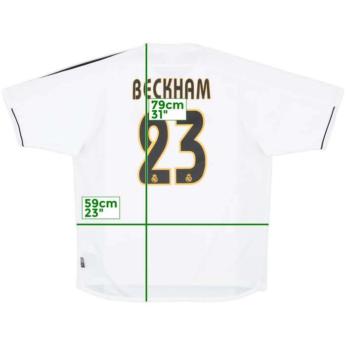 2003-04 Real Madrid Home Shirt Beckham #23 - 8/10 - (L)