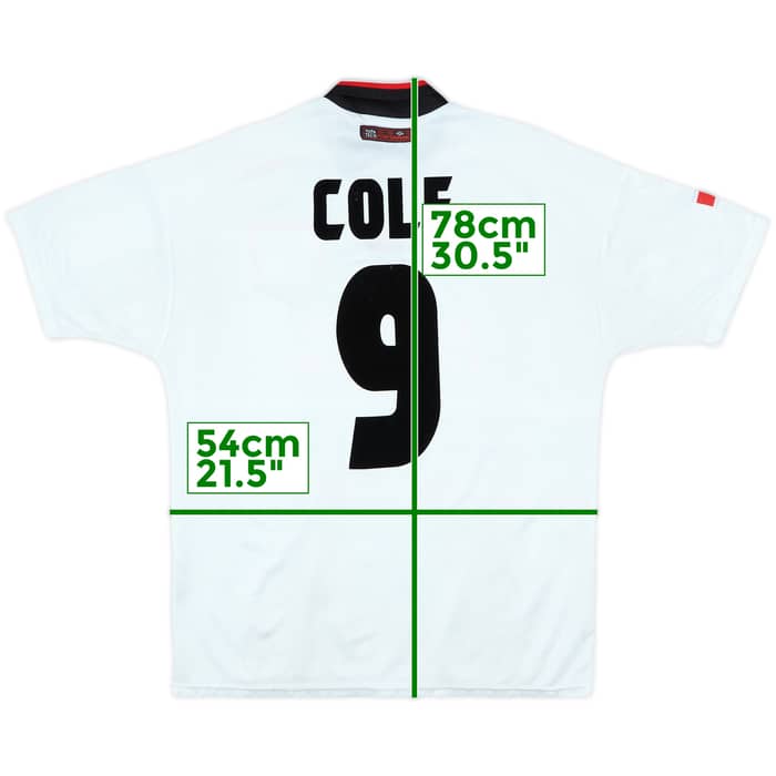 1997-99 Manchester United Away Shirt Cole #9 - 8/10 - (L)