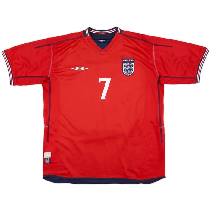 2002-04 England Away Shirt Beckham #7 - 6/10 - (XL)