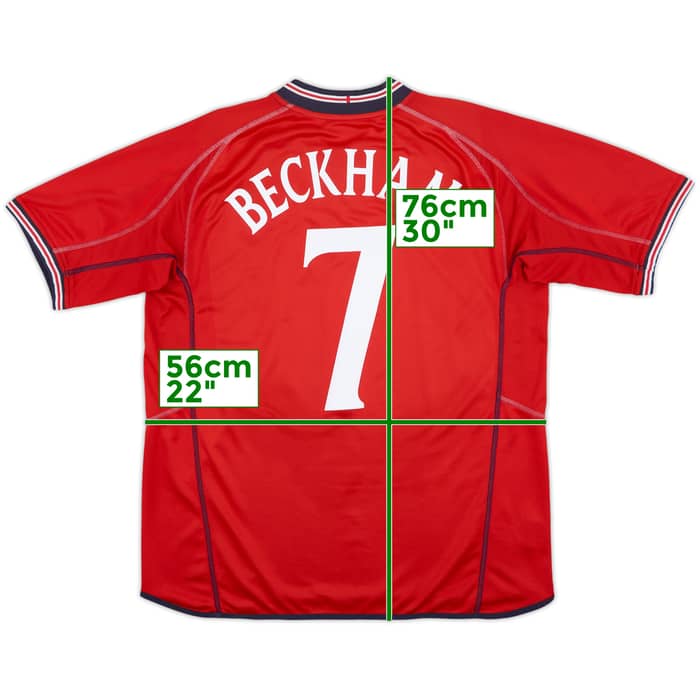 2002-04 England Away Shirt Beckham #7 - 6/10 - (XL)
