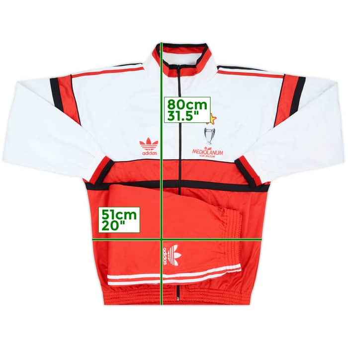1990-91 AC Milan adidas Full Tracksuit - 8/10 - (L)