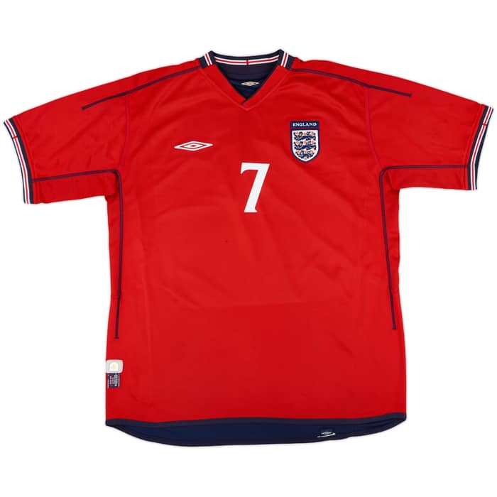 2002-04 England Away Shirt Beckham #7 - 6/10 - (XL)