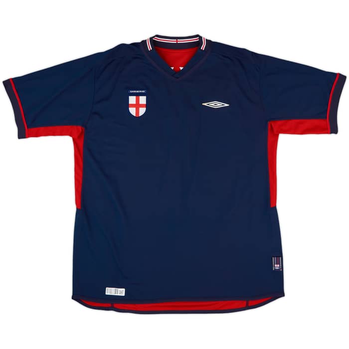 2002-04 England Away Shirt Beckham #7 - 6/10 - (XL)