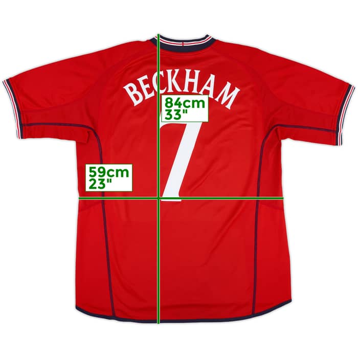 2002-04 England Away Shirt Beckham #7 - 6/10 - (XL)