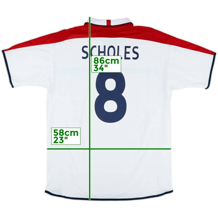 2003-05 England Home Shirt Scholes #8 - 7/10 - (XL)