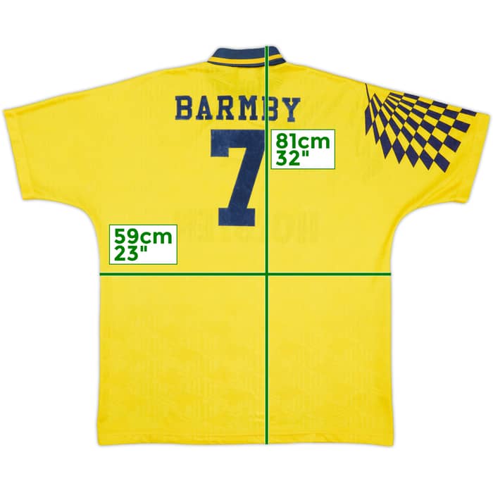 1991-95 Tottenham Away Shirt Barmby #7 - 8/10 - (XXL)