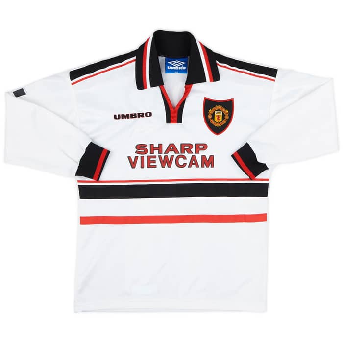 1997-99 Manchester United Away L/S Shirt Cole #9 - 5/10 - (M.Boys)