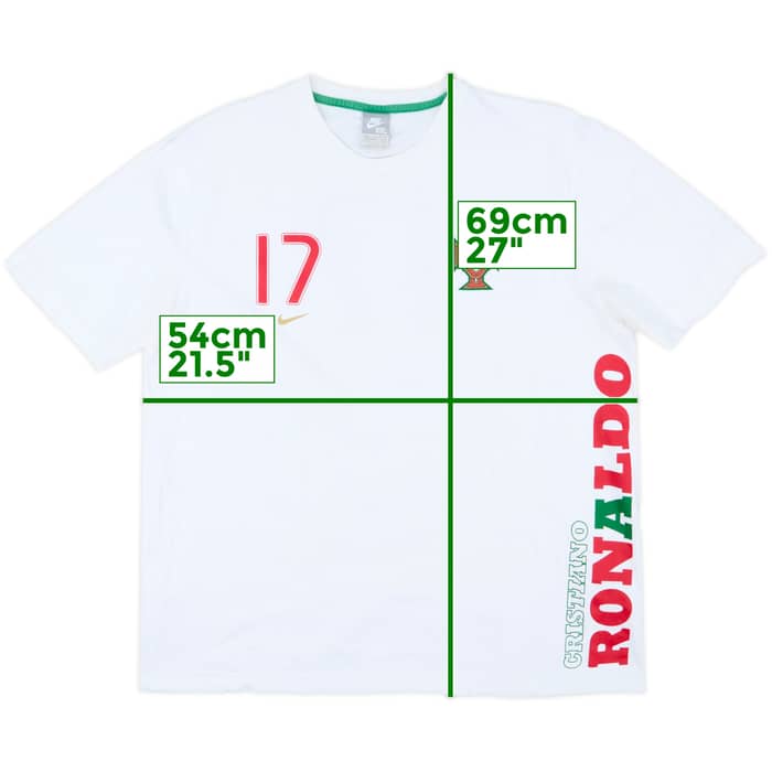 2008-09 Portugal Nike Cristiano Ronaldo Cotton Tee #17 - 8/10 - (XXL)