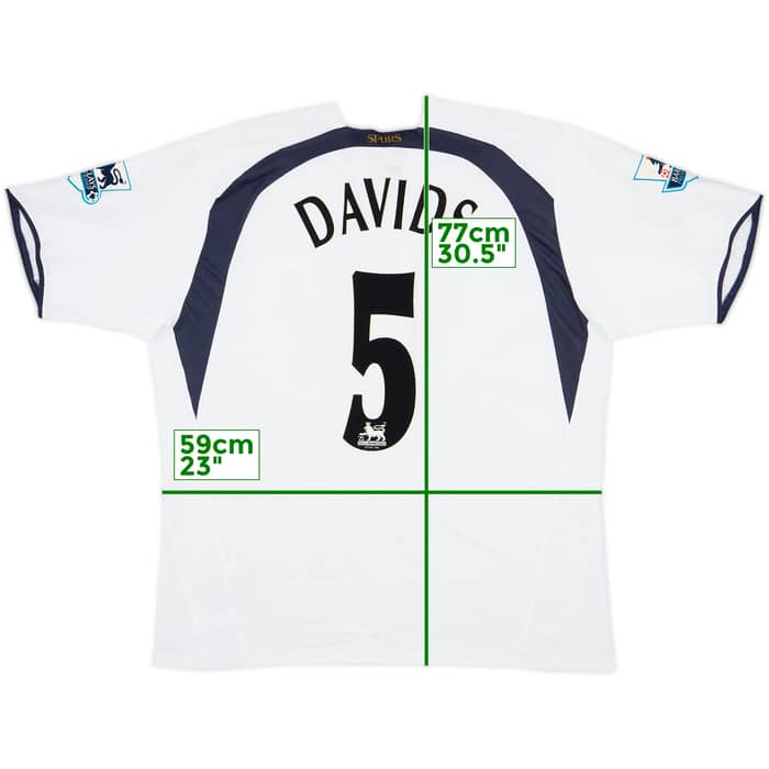 2006-07 Tottenham Home Shirt Davids #5 - 7/10 - (XL)