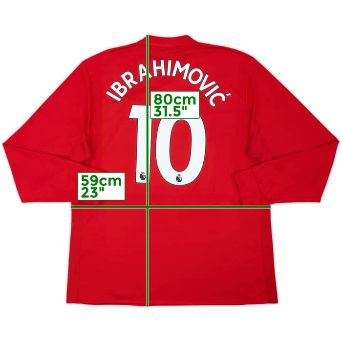 2017-18 Manchester United Home L/S Shirt Ibrahimovic #10 - 5/10 - (XL)