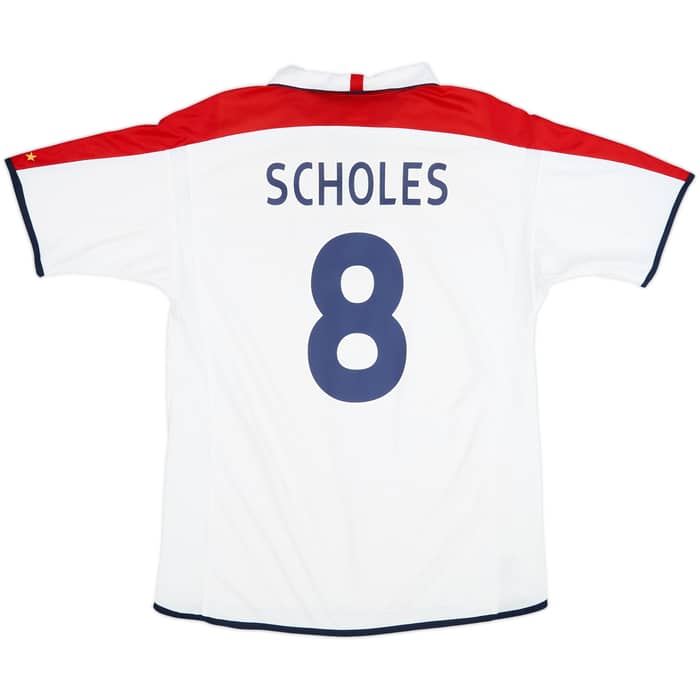 2003-05 England Home Shirt Scholes #8 - 8/10 - (XL)