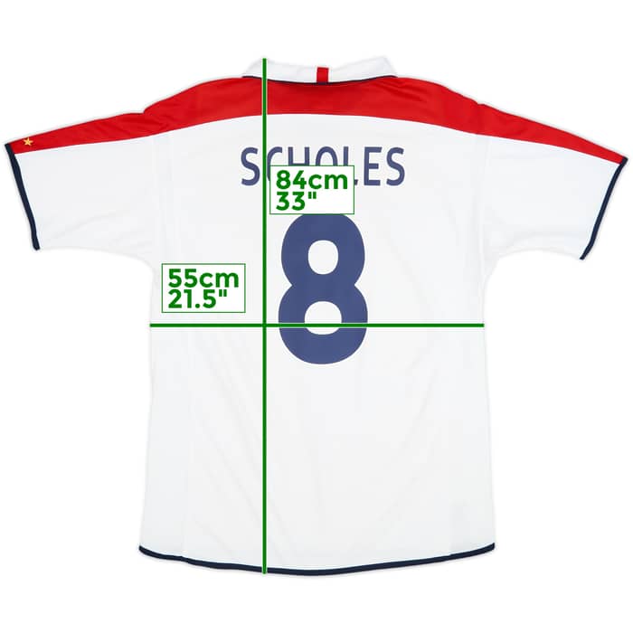 2003-05 England Home Shirt Scholes #8 - 8/10 - (XL)