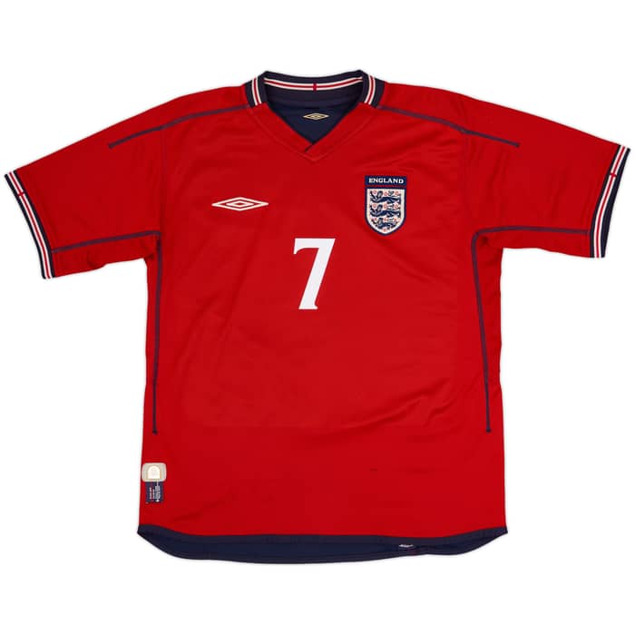 2002-04 England Away Shirt Beckham #7 - 6/10 - (L)