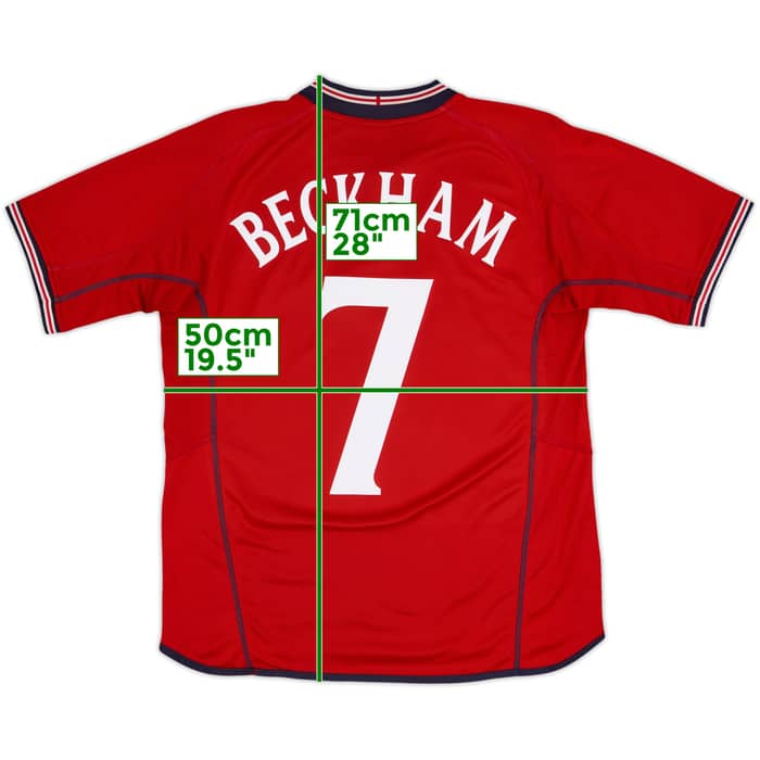 2002-04 England Away Shirt Beckham #7 - 6/10 - (L)