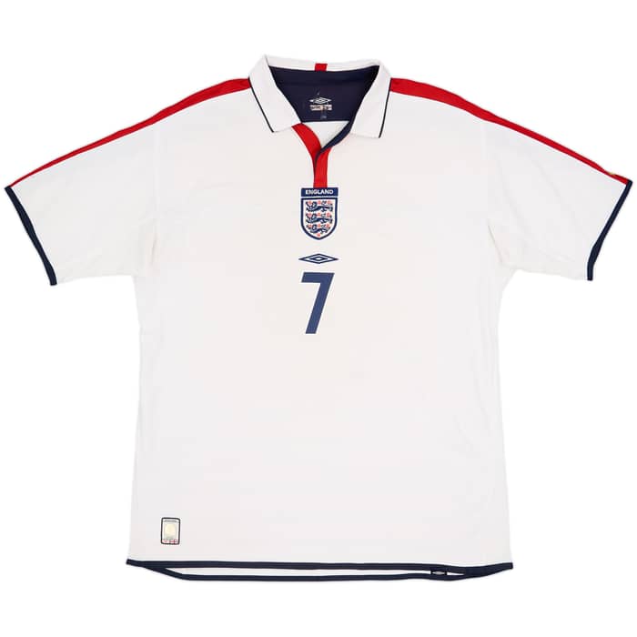 2003-05 England Home Shirt Beckham #7 - 5/10 - (XL)