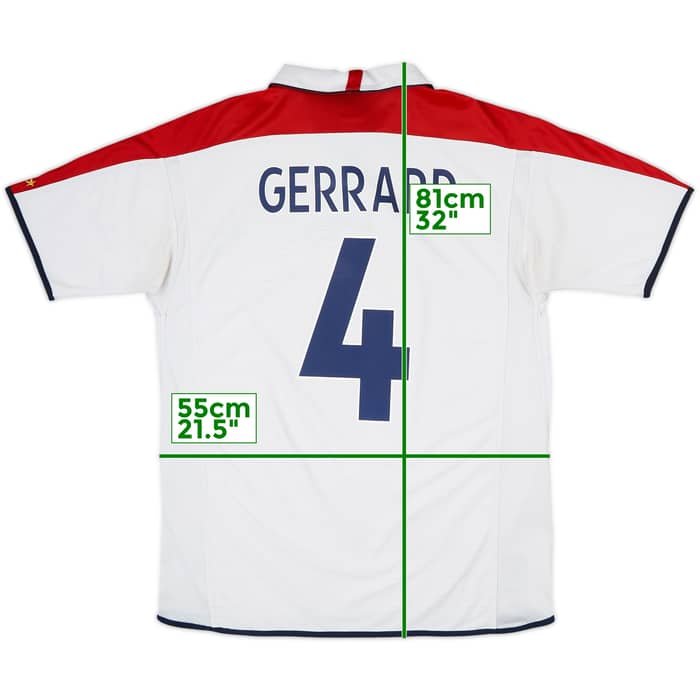 2003-05 Inglaterra Local Camiseta Gerrard #4 - 5/10 - (L)