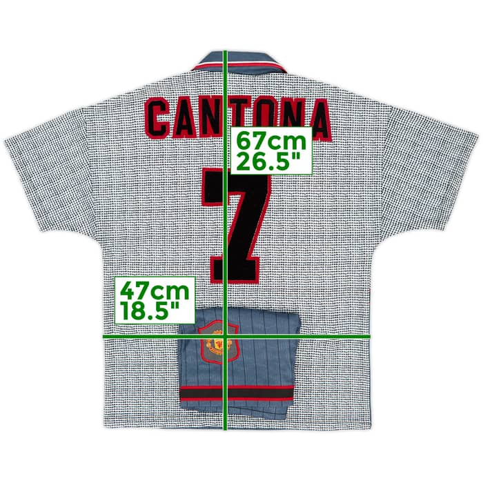 1995-96 Manchester United Away Shirt & Shorts Cantona #7 - 8/10 - (Y)